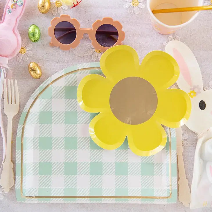 Yellow Daisy Flower Paper Party Plate