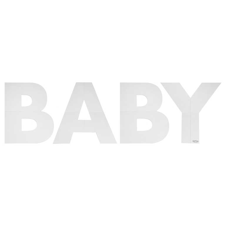 baby shower words 'BABY' grazing table food display tray decorations