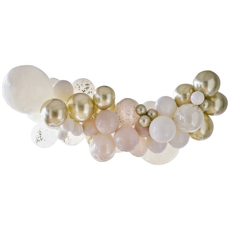 DIY Gold & Neutral Nude Balloon Garland Arch Kit