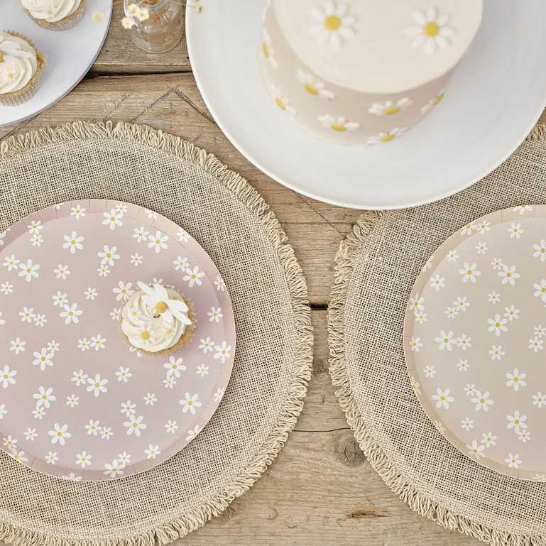 Daisy Flower Floral Paper Party Plates