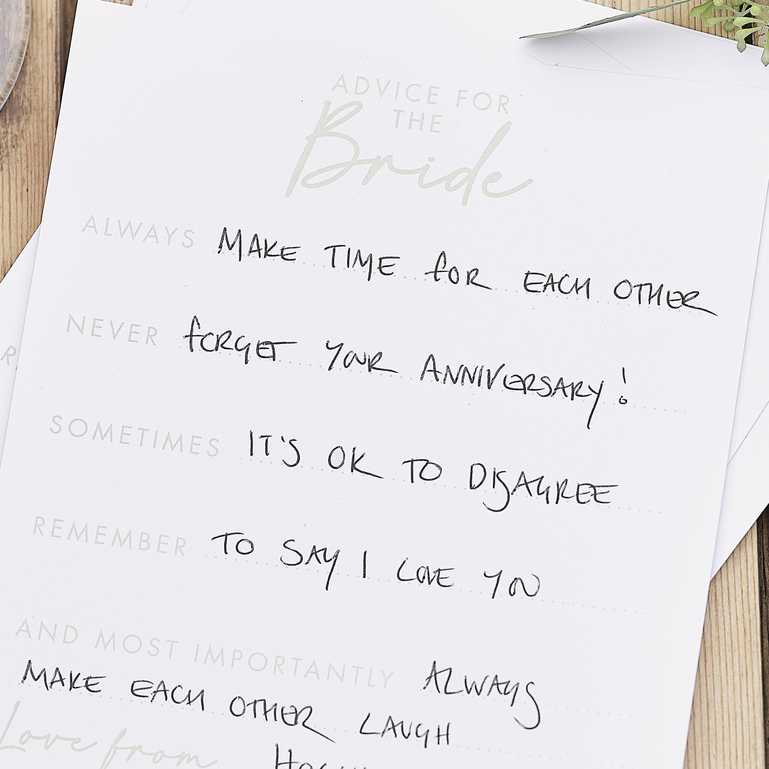Floral Advice For The Bride Memory Keepsake Cards