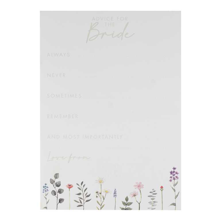 Floral Advice For The Bride Memory Keepsake Cards