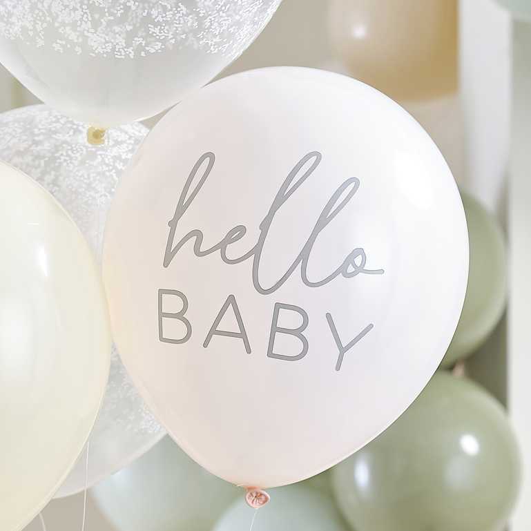 Floral Hello Baby Shower Balloons