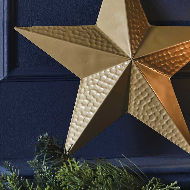 Gold Metal Christmas Star Ornament