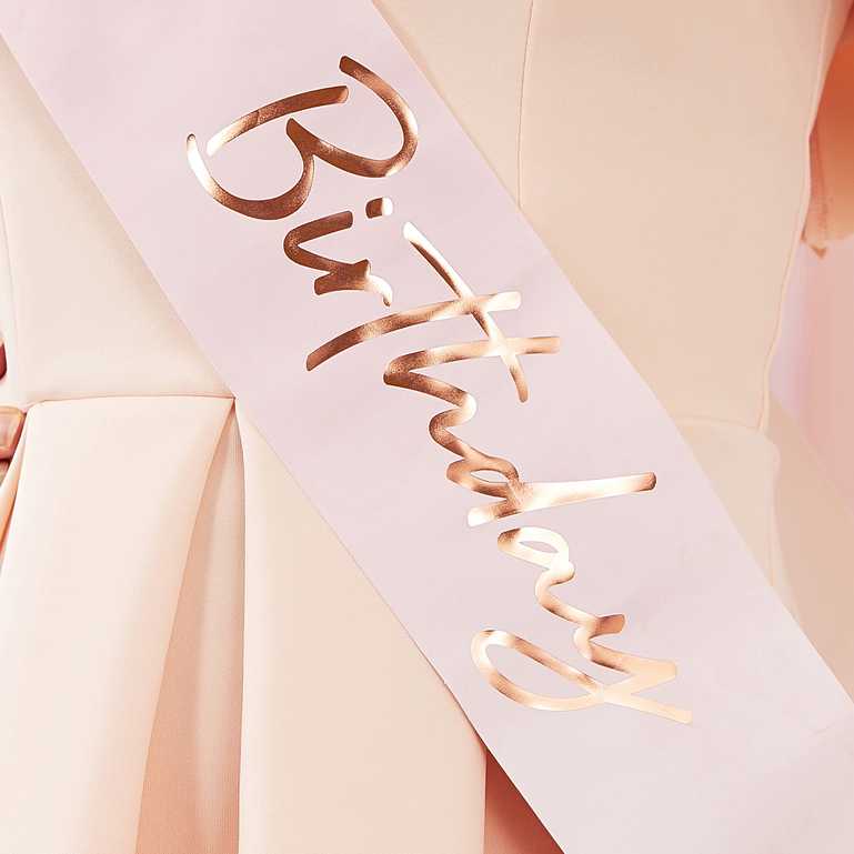 Pink & Rose Gold It's My Birthday Party Sash