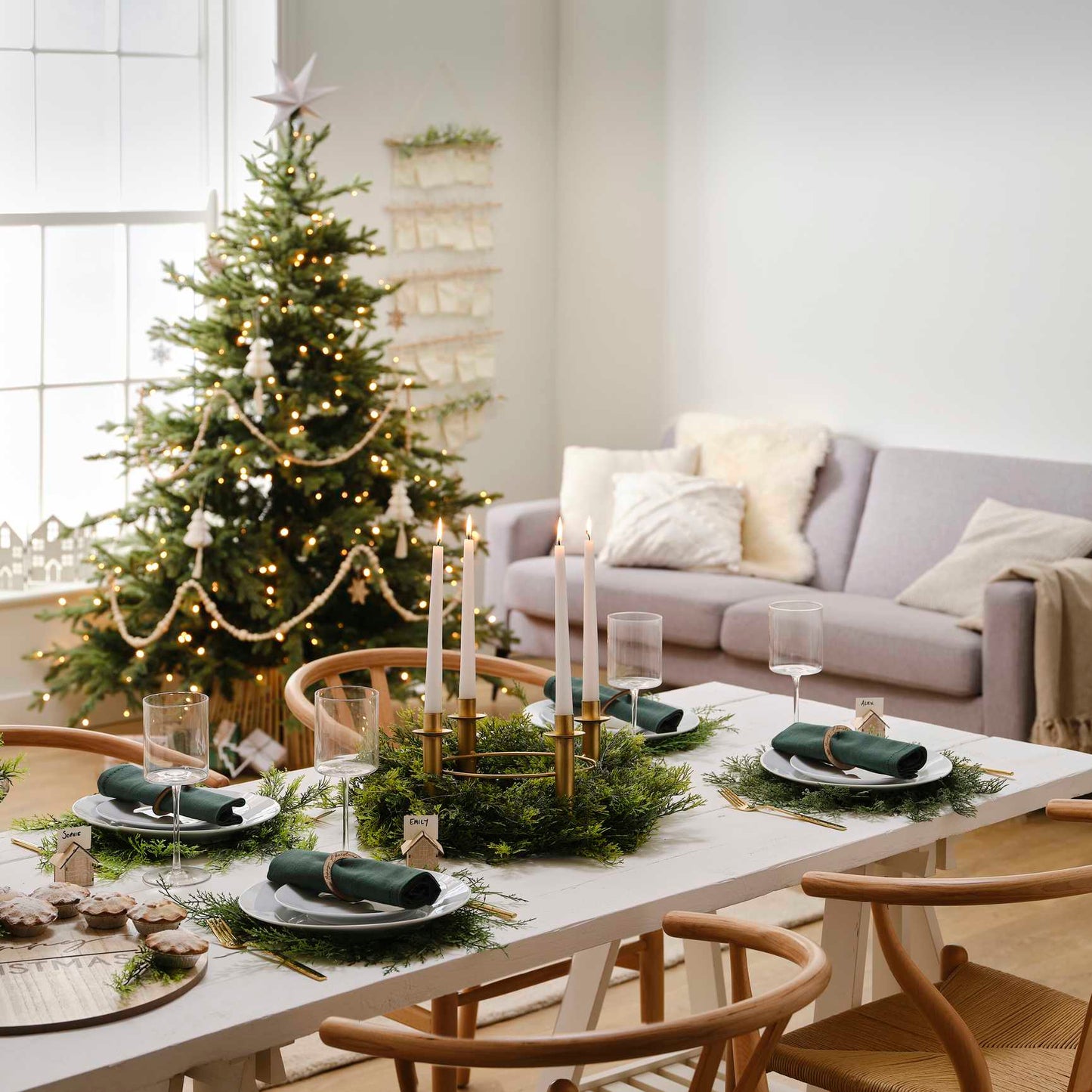 White & Grey Christmas Tree Stockings