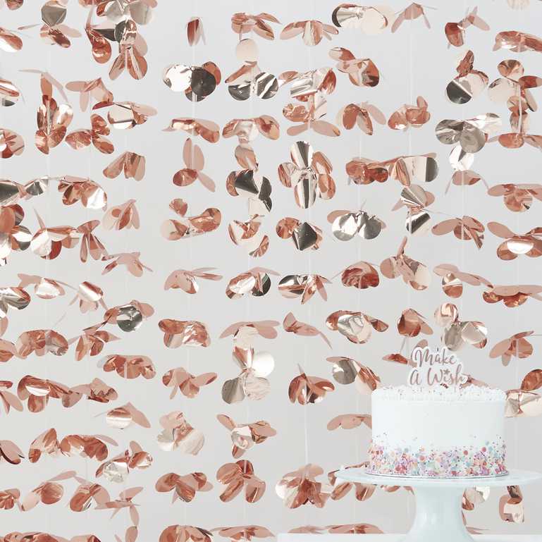 Rose Gold Flower Hanging Backdrop Curtain