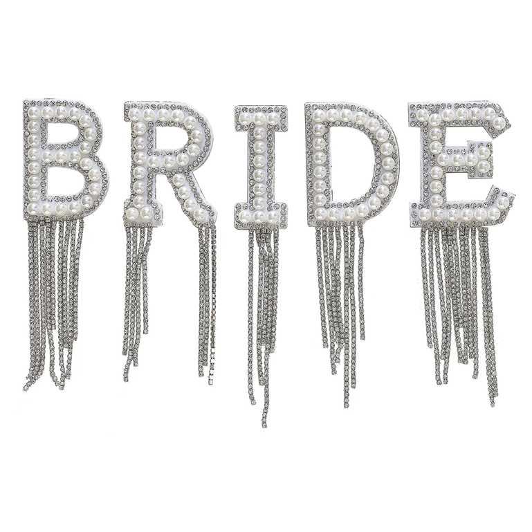 Pearl Embellished Bride Iron On Patch