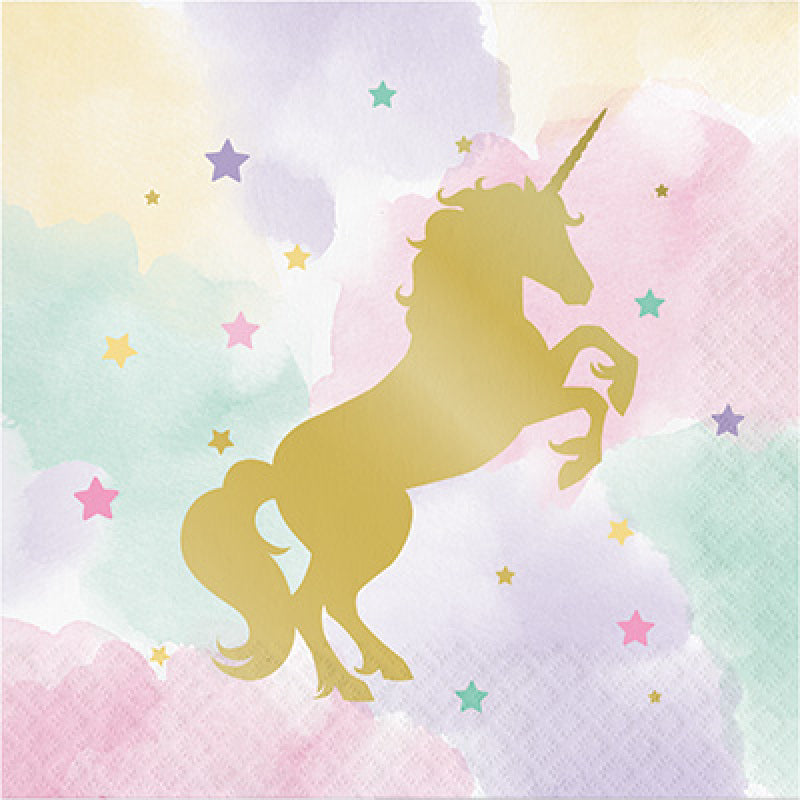 Sparkle Unicorn Birthday Party Napkins Pk 16