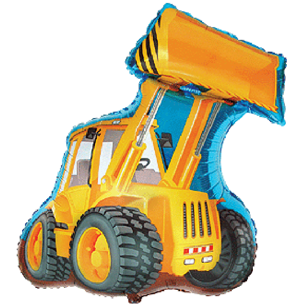Excavator Construction Foil party Balloon