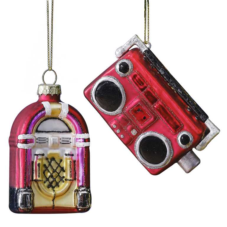 Novelty Retro Music Christmas Tree Decorations Set