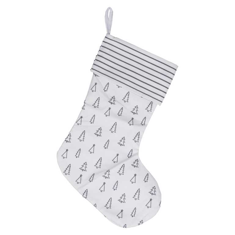 White & Grey Christmas Tree Stockings