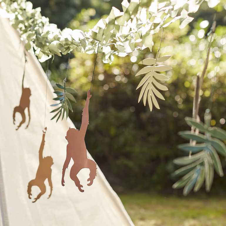 Wild Monkey & Leaf Jungle Party Backdrop Bunting