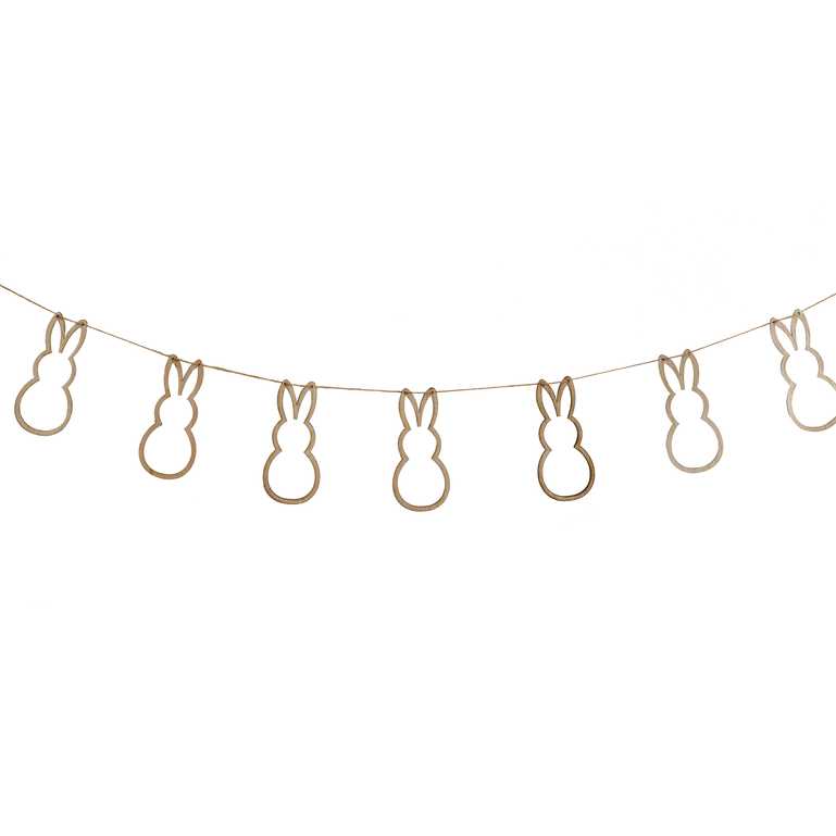 Wooden Easter Bunny Hanging Bunting Banner Decoration
