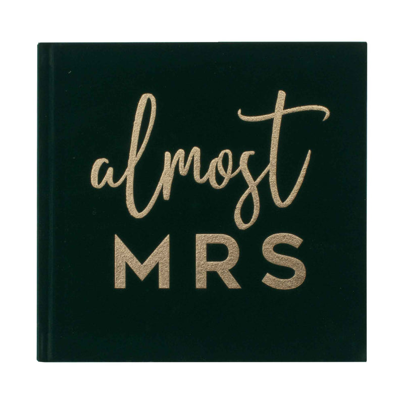 almost mrs team bride bride to be hens party bachelorette bridal shower guest book velvet black gold keepsake gift writing memories