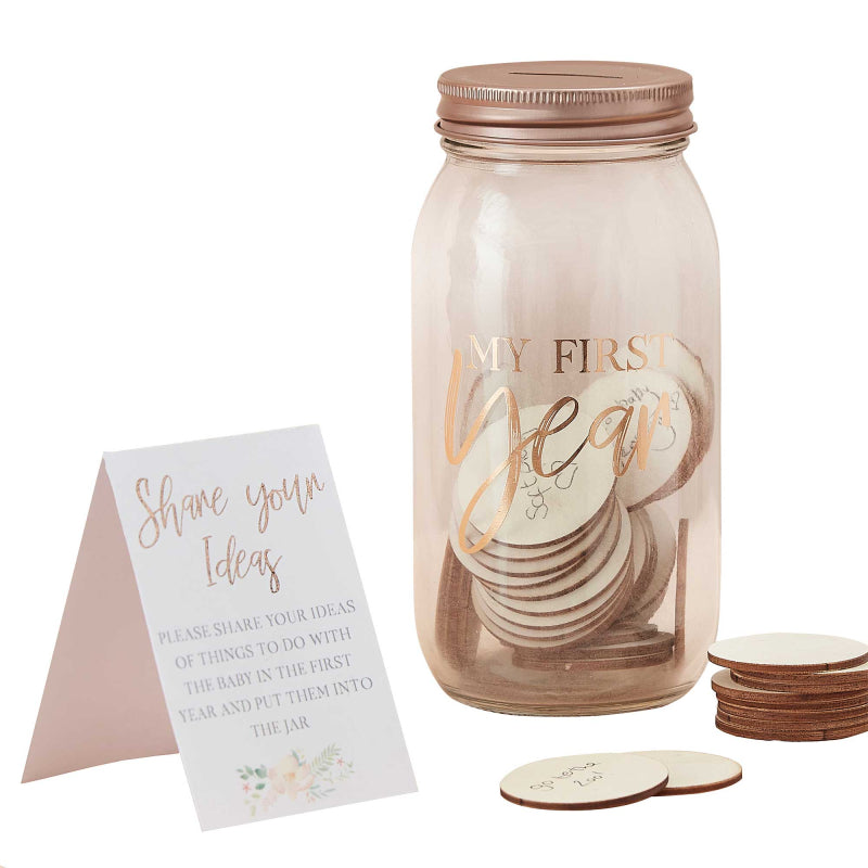 baby shower gender reveal my first years ideas for things to do with the baby jar family friends guest keepsake memery book