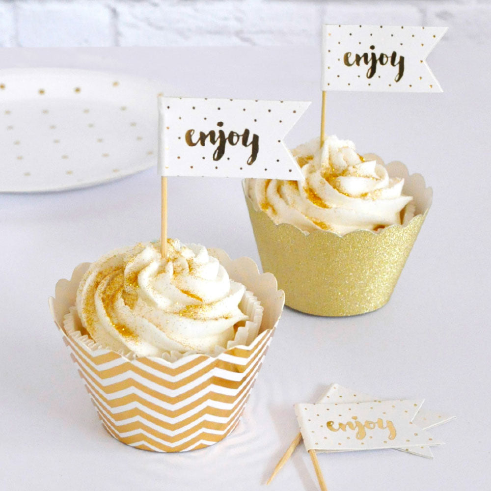 Gold Mirror Card Cupcake Wrapper