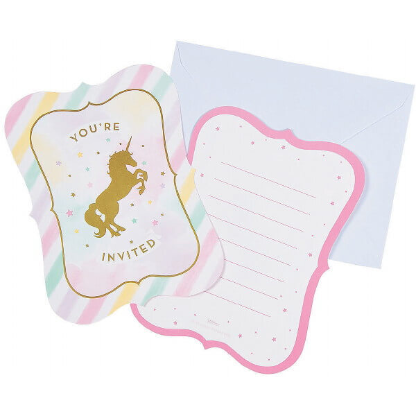 magical unicorn birthday party invitations