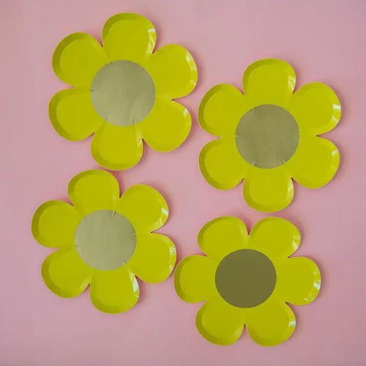 Yellow Daisy Flower Paper Party Plate