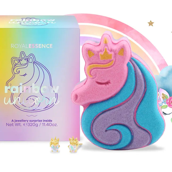 Rainbow Unicorn Bath Bomb with Surprise Necklace