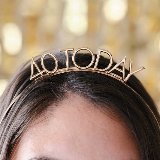 40 today 40th birthday party headband crown decoration