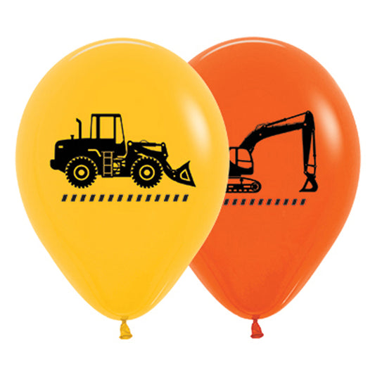 Orange & Yellow Construction Theme Party Balloons 25pk