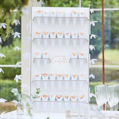 confetti cones wedding throw the confetti petals wall stand