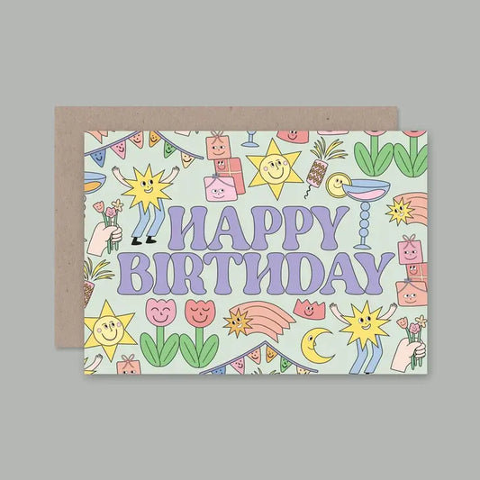 Pastel Happy Birthday Greeting Card