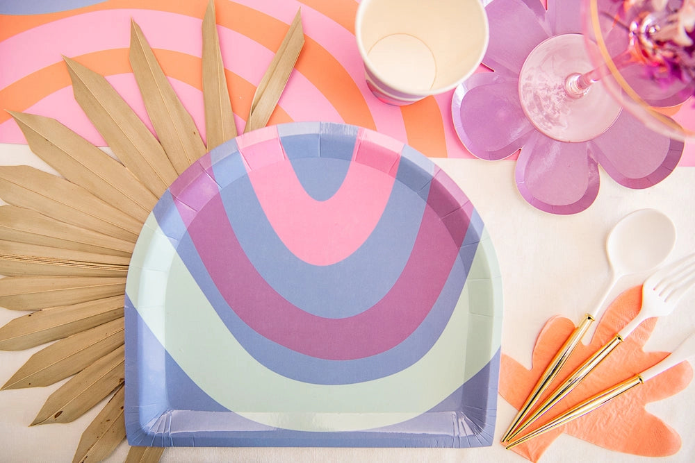 Rainbow Bloom Paper Party Plate