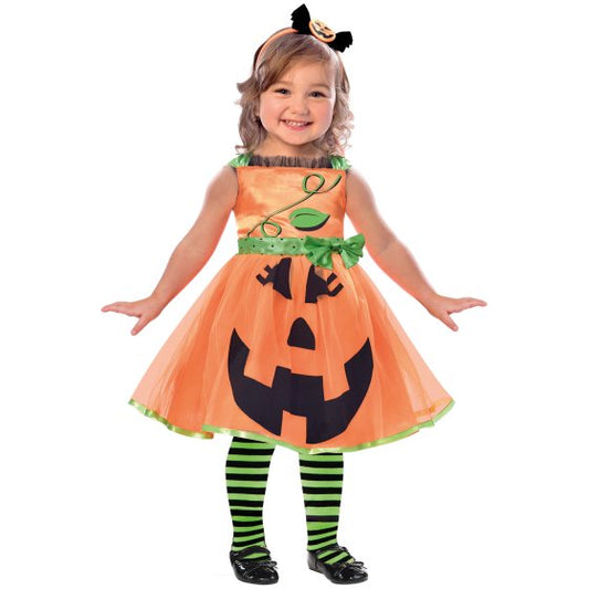 cute pumpkin girls kids toddler childrens halloween costume trick or treating dress up party outfit