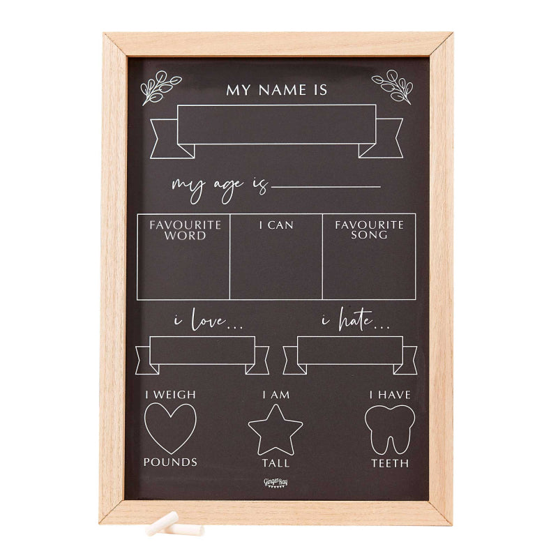 baby chalk board size and memories kids pre school likes and loves