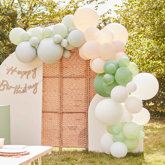 Sage and Nude Balloon Garland Arch Kit