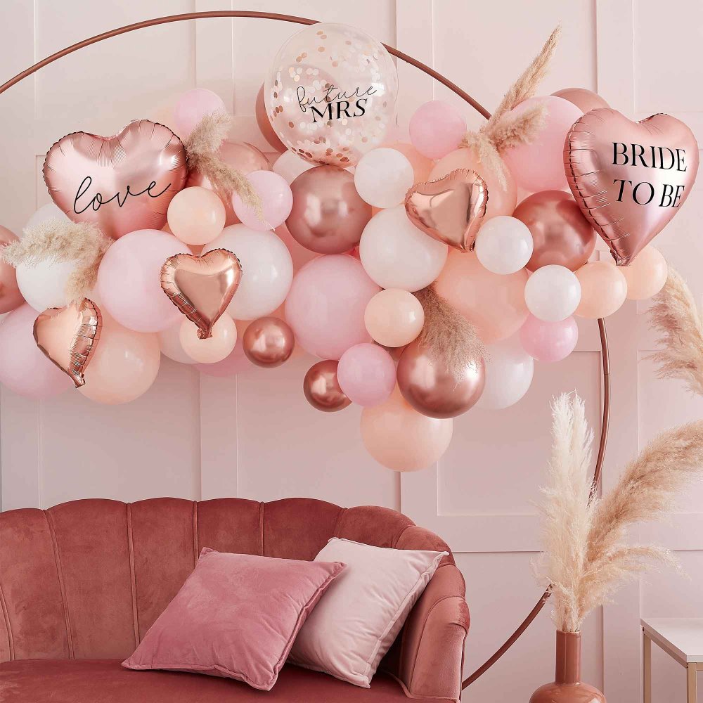 rose gold future mrs bride to be hens party bachelorette bridal shower party decorations balloon garland arch kit DIY