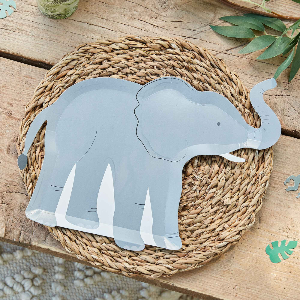 wild animal safari jungle elephant kids birthday party paper party plates