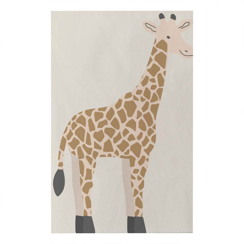 wild animal jungle safari giraffe paper birthday party napkins serviettes for kids