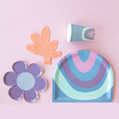 Rainbow Bloom Paper Party Plate