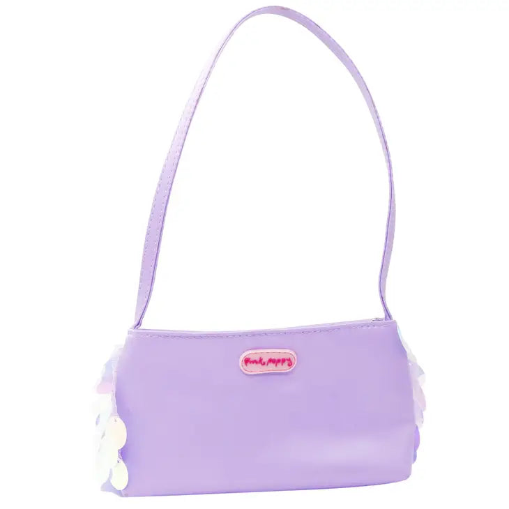 Lilac Purple Sequin Kids Mini Side Bag