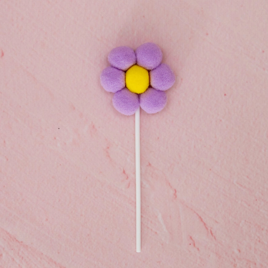 Lilac Daisy Pom Pom Cake Topper