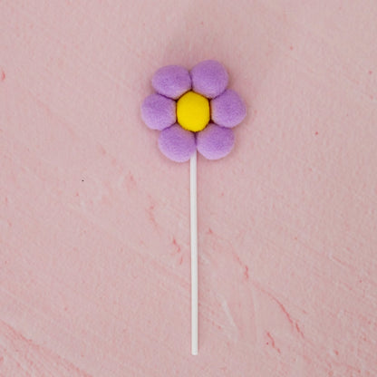 Lilac Daisy Pom Pom Cake Topper