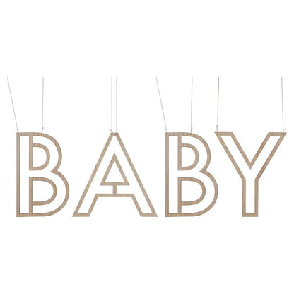 Wood Baby Hanging Baby Shower Sign Decoration