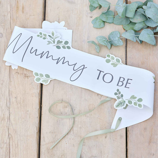 Botanical Baby Mummy To Be Baby Shower Sash