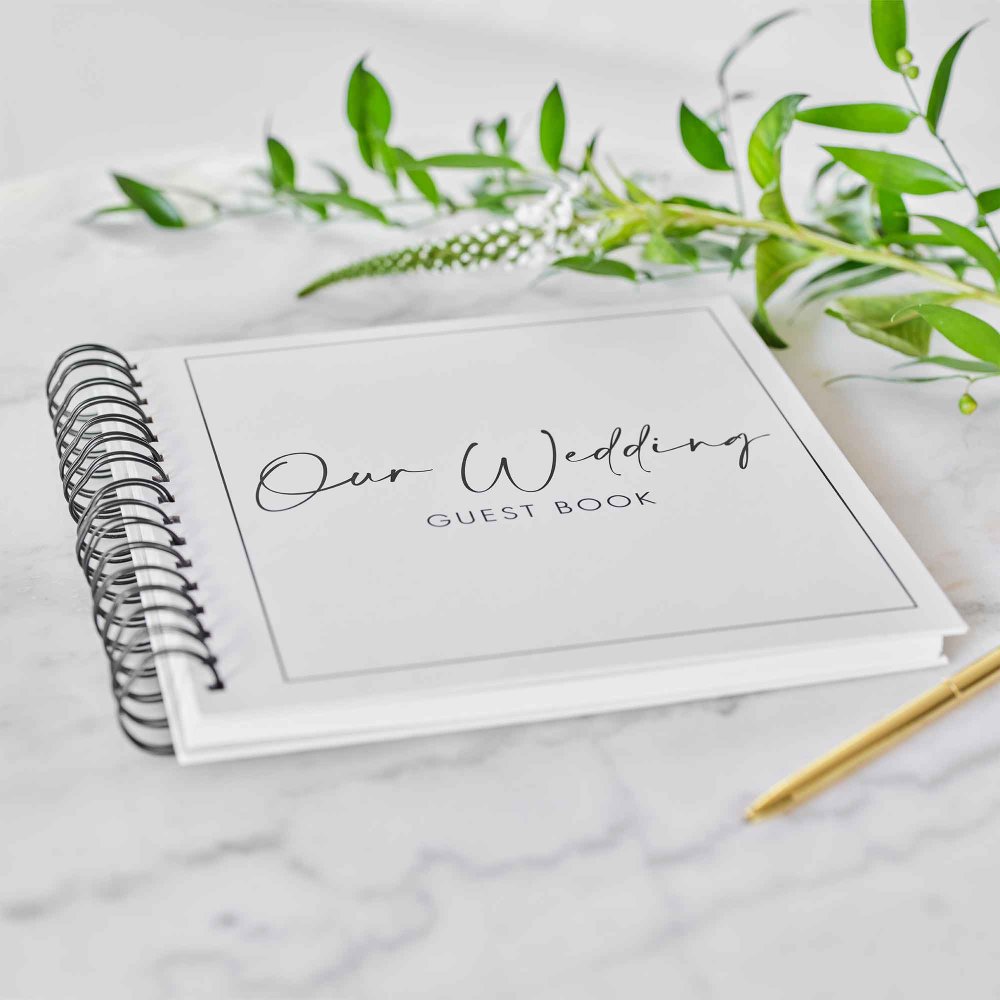 wedding guest book keepsake white and black bride and groom gift bridal shower