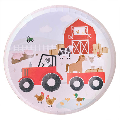 farm animal barnyard kids birthday party theme paper party plates