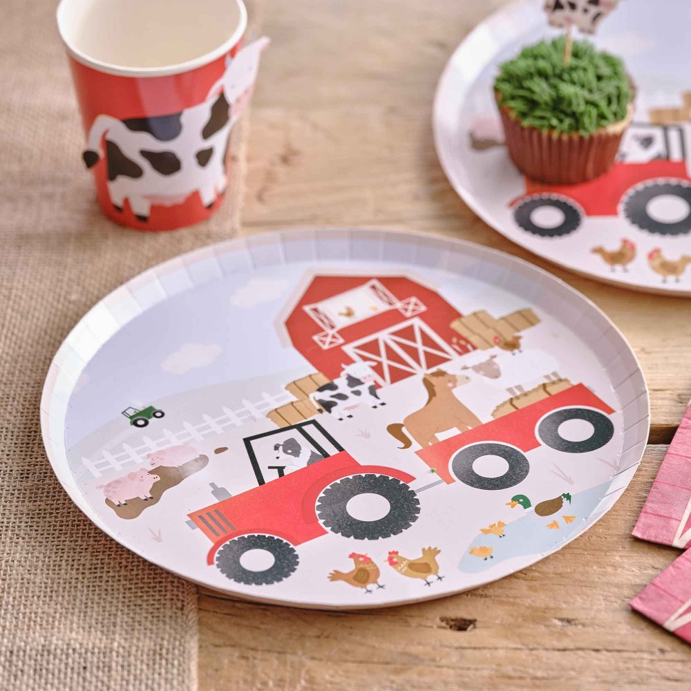 farm animal barnyard kids birthday party theme paper party plates