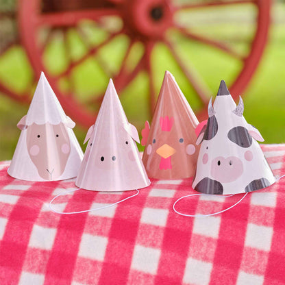 farm animal barnyard birthday party theme paper party hats for kids and children