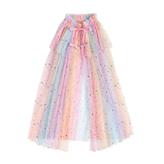 Pastel Rainbow Sprakles Kids Cape Costume Dress Up