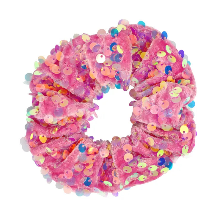 Pink Rainbow Sequin Sparkle Scrunchie