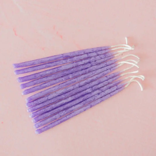 Lilac Purple Bees Wax Party Cake Candles