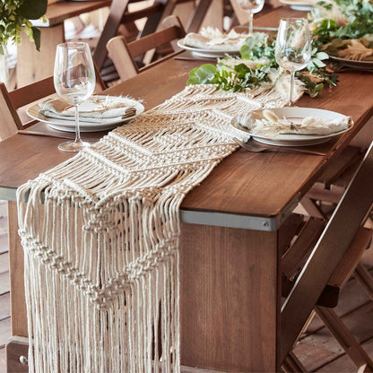 macrame boho wedding table runner rustic country decorations