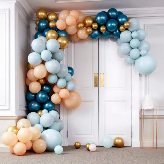 Luxe Teal & Gold Chrome Balloon Garland Kit